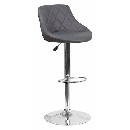 Gray Vinyl Barstool, Adj Height