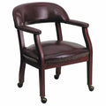 Traditional Luxurious Conference Chair, 24 in W 27" L 31-1/2" H, Upholstered Straight, Vinyl Seat
