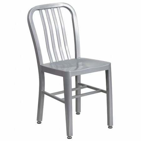 Gael Commercial Grade Silver Metal Indoor-Outdoor Chair