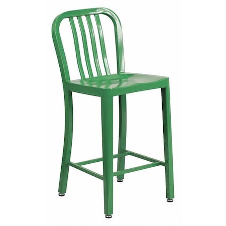 24" High Green Metal Counter Height Stool