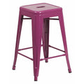 24" High Backless Purple Counter Height Stool