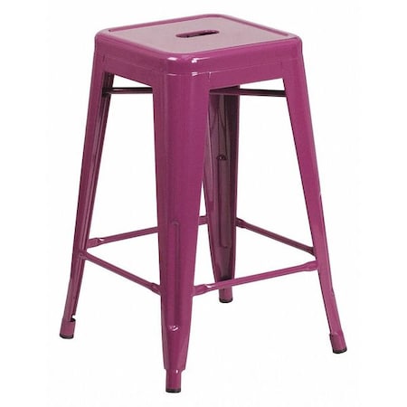 24" High Backless Purple Counter Height Stool