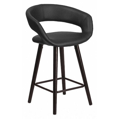 Black Vinyl Counter Stool,24""H