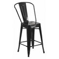 24" High Black Metal Counter Height Stool