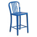 24" High Blue Metal Counter Height Stool