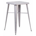 Square 27.75" L, 27.75" W, 40" H, Metal Top, Grey