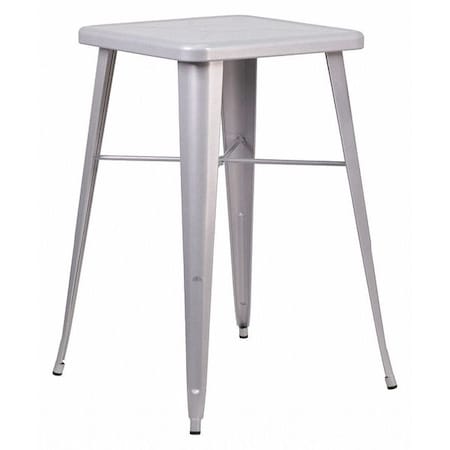 Square 27.75" L, 27.75" W, 40" H, Metal Top, Grey