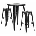 Square 27.75" W, 27.75" L, 40" H, Metal, Black
