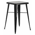 Square 27.75" L, 27.75" W, 40" H, Metal Top, Black
