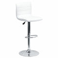 White Vinyl Barstool, Adj Height