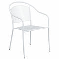 White Steel Patio Arm Chair with Round Back