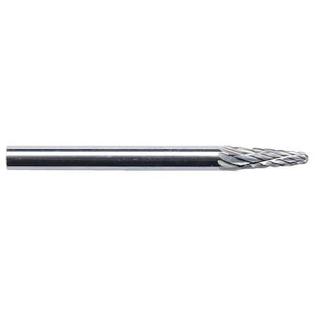 Carbide Bur, Taper Radius End, 1/4