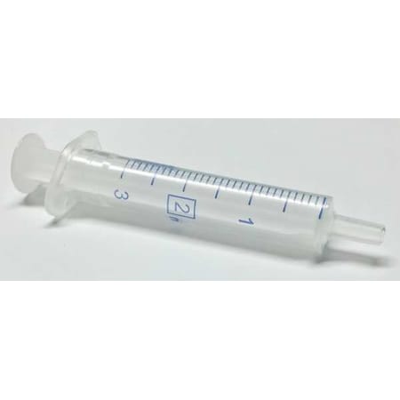 Plastic Syringe, Luer Slip, 2 mL, PK100