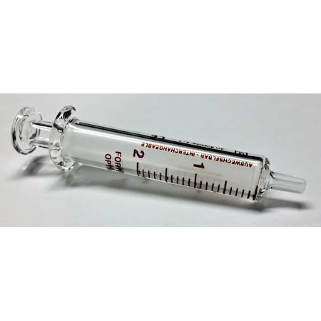Reusable Glass Syringe, Glass Luer, 2 mL