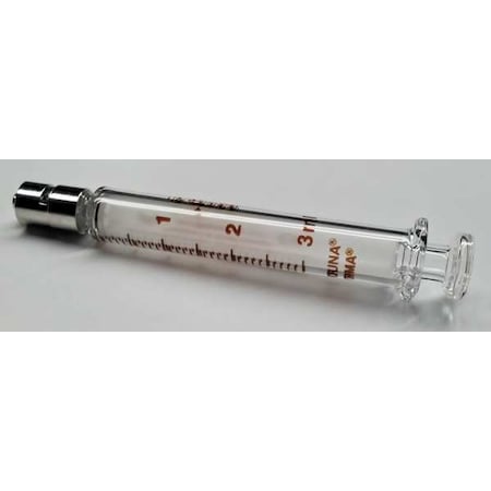 Glass Syringe, Metal Luer Lock, 3 mL