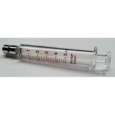 Glass Syringe, Metal Luer Lock, 5 mL