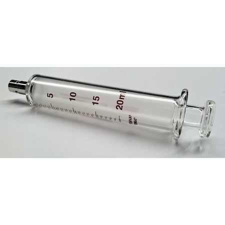 Glass Syringe, Metal Luer Lock, 20 mL