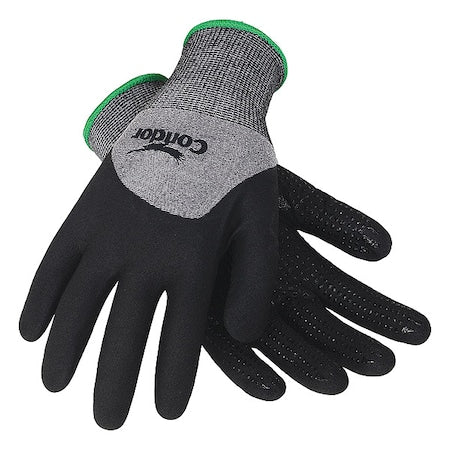 Coated Gloves, Nitrile, Foam Coating with Dots on Palm, 3/4 Double Dipped, 4 Abrasion Level, 1 PR