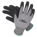 Coated Gloves, Nitrile, Foam, Palm, 4 Abrasion Level, Gray/Black, S (7) 1 PR