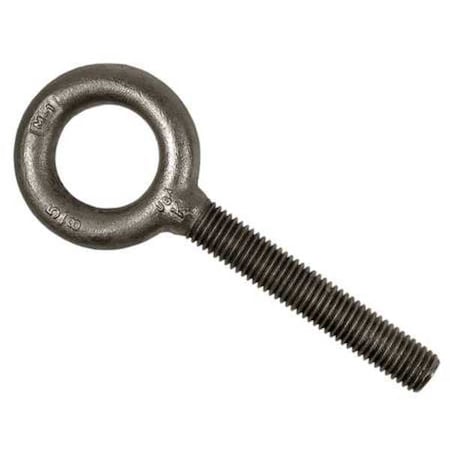 Eye Bolt Without Shoulder, 3/4"-10, 2 in Shank, 1-1/2 in ID, Steel, Galvanized