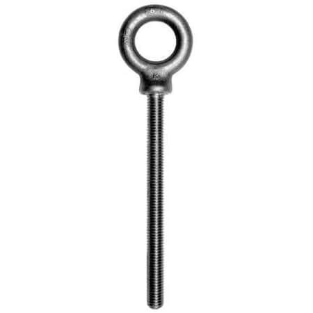 Eye Bolt With Shoulder, 5/16"-18, 4 in Shank, 7/8 in ID, Steel, Plain