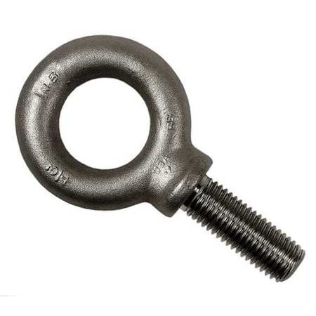Eye Bolt With Shoulder, 5/16"-18, 1-1/8 in Shank, 7/8 in ID, Steel, Plain