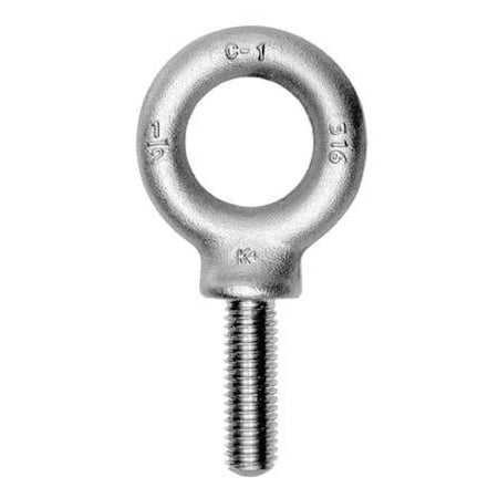 Eye Bolt With Shoulder, 1-1/4"-7, 3 in Shank, 2-3/16 in ID, 316 Stainless Steel, Plain