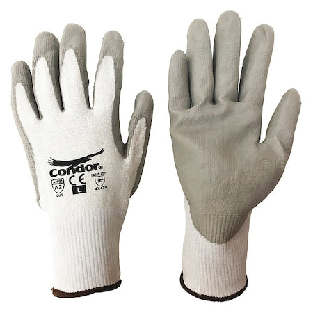 Cut-Resistant Coated Gloves, Cut Level A2 , Dipped , Polyurethane , Smooth , M 1 PR