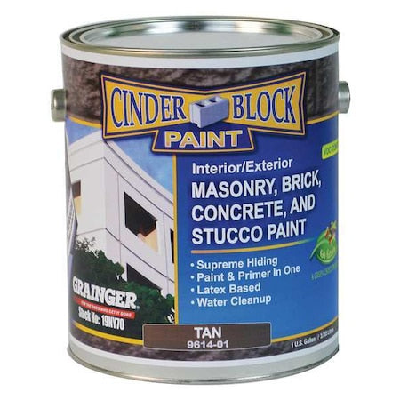 Exterior Paint, Flat, Water Base, Tan, 1 gal
