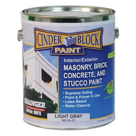 Exterior Paint, Flat, Water Base, Light Gray, 1 gal