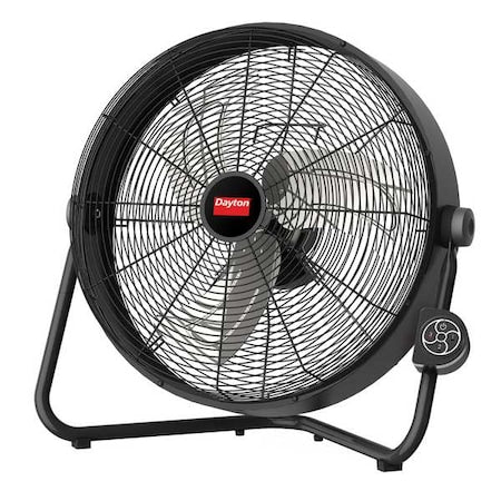 Standard Duty Floor Fan, Floor Mount, 20 in Blade Dia, 120V, 2,460/2,590/2,815 cfm, Non-Oscillating