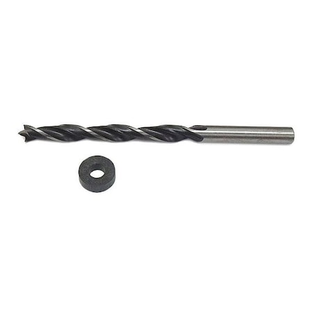 Brad Point Drill Bit, HSS, 1/4 in.