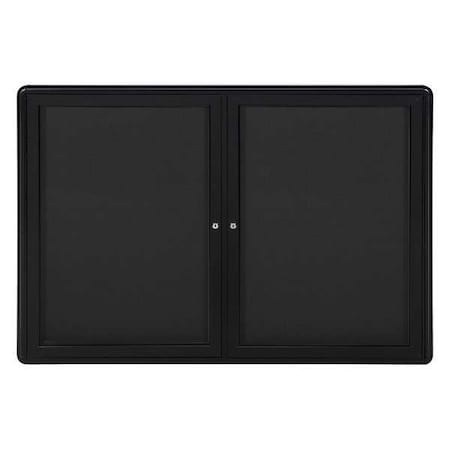 Enclosed Fabric Bulletin Board 33-3/4"x46-7/8", 2 Hinged Door