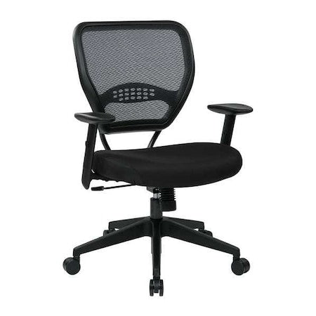 Desk Chair Desk Chair, Adjustable Arms, 19" to 23" Height, Fabric, Black