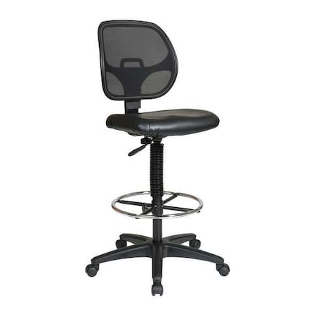 Vinyl Drafting Chair, 24" to 34-7/8", Black