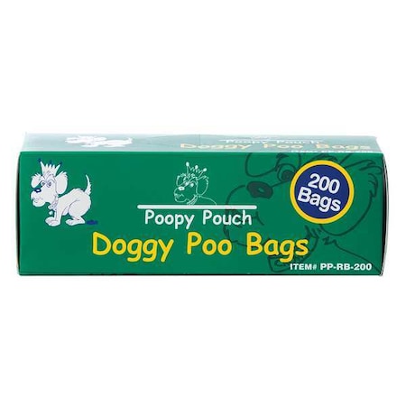 Unscented 3/4 gal Pet Waste Bags, Green, 2000 Bags, PK10
