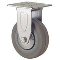 Plate Caster, Rigid, Rubber, 2 in., 110 lb.