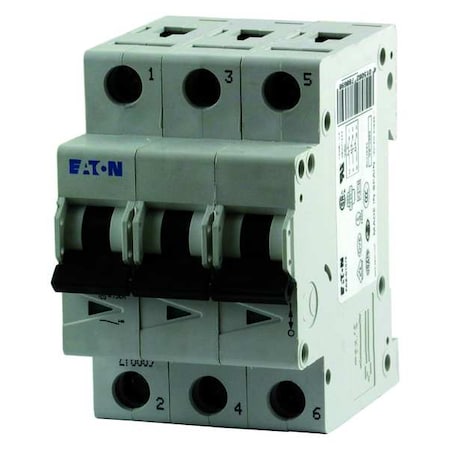 Circuit Breaker, FAZ Series, 2A, 3 Pole, 277/480V AC, 15kA at 240/415V AC, D Curve