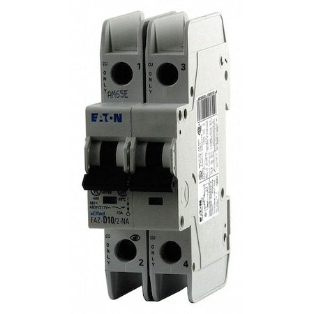 IEC Miniature Circuit Breaker, FAZ-NA Series, 3A, 2 Pole, 277/480V AC, 10kA at 277/480V AC, D Curve