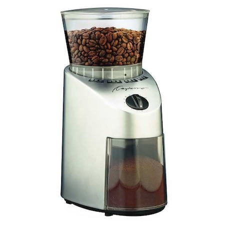 Coffee Grinder, 0.55 lb., 120V, Silver