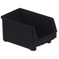Hang & Stack Storage Bin, Plastic, Black, 5 in H, 5 7/8 in W, 9 1/2 in L