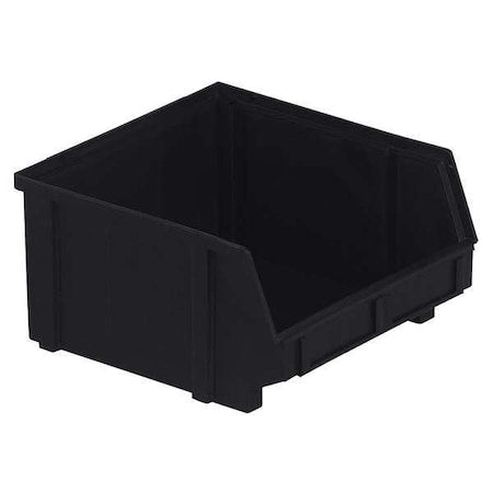 Hang & Stack Storage Bin, Plastic, Black, 5 in H, 8 7/8 in W, 9 3/8 in L