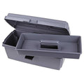 Tool Box, Plastic, Gray, 16 in W x 9 in D x 7 in H
