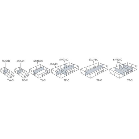 Plastic ESD Bin Divider, Not Applicable D x 1/8 in H x 1 1/4 in W, 25 PK