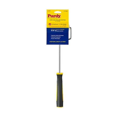 Paint Roller Frame, Cageless, Polypropylene Handle, 4"" Rollers