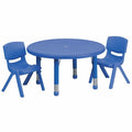 Round Activity Table, Plastic, Steel, Blue