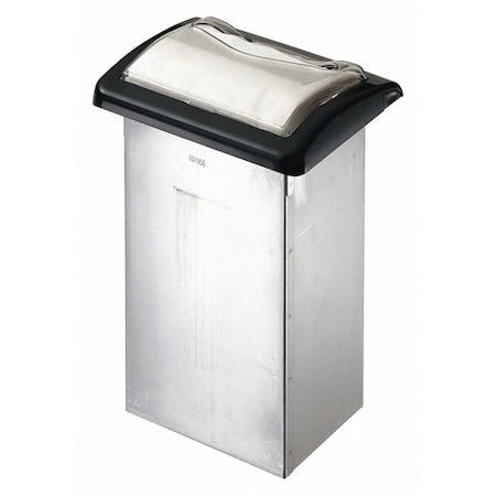 Napkin Dispenser, Fullfold, Clear/Black