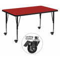 Rectangle Actvt Table, Rect, Red, Lckng Cstrs, 36"x72", Laminate, Red