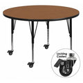 Round Activity Table, Laminate, Wood Grain