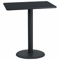 Rectangle Laminate Table Top, 30" W, 42" L, 43.125" H, Laminate Top, Wood Grain